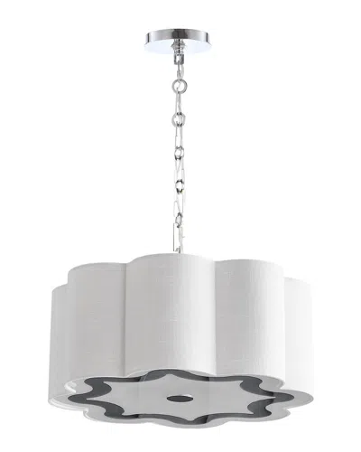 JONATHAN Y JONATHAN Y COQUILLE 4-LIGHT 20IN ADJUSTABLE SCALLOPED SHADE LED PENDANT
