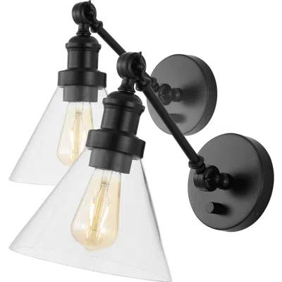 JONATHAN Y JONATHAN Y COWIE 8" IRON/GLASS ADJUSTABLE LED WALL SCONCE