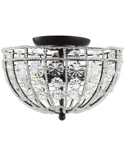 JONATHAN Y JONATHAN Y DESIGNS BILLIE 12IN CRYSTAL FLOWER METAL/ACRYLIC LED SEMI-FLUSH MOUNT
