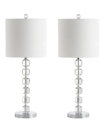 JONATHAN Y JONATHAN Y DESIGNS SET OF 2 CARY 27.5IN MODERN STACKED LED TABLE LAMPS