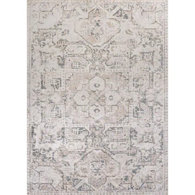 JONATHAN Y JONATHAN Y EDITH DISTRESSED MEDALLION LOW-PILE MACHINE-WASHABLE AREA RUG