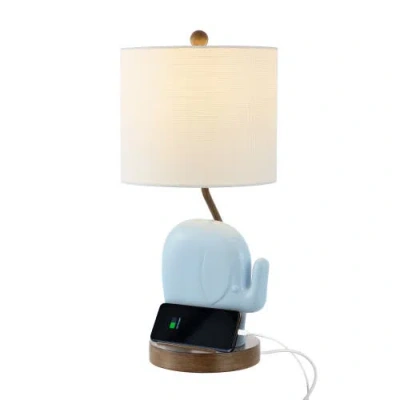 JONATHAN Y JONATHAN Y ELLIE 20.25" BOHEMIAN DESIGNER IRON/RESIN ELEPHANT LED KIDS' TABLE LAMP WITH PHONE STAND 