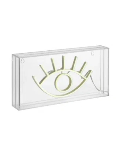 JONATHAN Y EYE CONTEMPORARY GLAM ACRYLIC BOX USB OPERATED LED NEON LIGHT