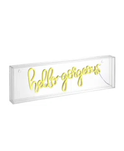 JONATHAN Y HELLO GORGEROUS CONTEMPORARY GLAM ACRYLIC BOX USB OPERATED LED NEON LIGHT