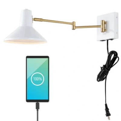 JONATHAN Y JONATHAN Y HYGGE SWING ARM 1-LIGHT MODERN MIDCENTURY IRON USB CHARGING PORT LED SCONCE