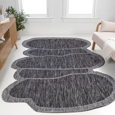JONATHAN Y JASPER MODERN RUSTIC ABSTRACT INDOOR/OUTDOOR SHAPED AREA RUG