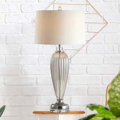 JONATHAN Y JULIAN 33.5" GLASS/CRYSTAL LED TABLE LAMP