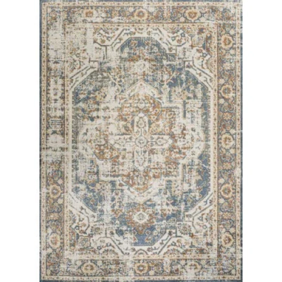JONATHAN Y JONATHAN Y KEESHA BOLD DISTRESSED MEDALLION LOW-PILE MACHINE-WASHABLE AREA RUG