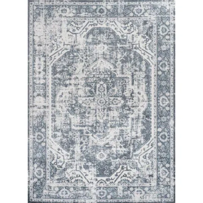 JONATHAN Y JONATHAN Y KEESHA BOLD DISTRESSED MEDALLION LOW-PILE MACHINE-WASHABLE AREA RUG