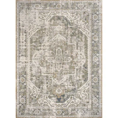 JONATHAN Y JONATHAN Y KEESHA BOLD DISTRESSED MEDALLION LOW-PILE MACHINE-WASHABLE AREA RUG