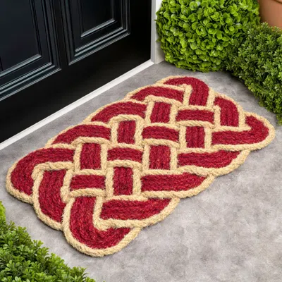 JONATHAN Y JONATHAN Y MAEVE CLASSIC COASTAL SCALLOPED BASKETWEAVE COIR INDOOR/OUTDOOR DOORMAT