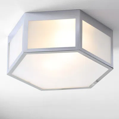 JONATHAN Y MODERNO 15.75" HEXAGON METAL/FROSTED GLASS LED FLUSH MOUNT
