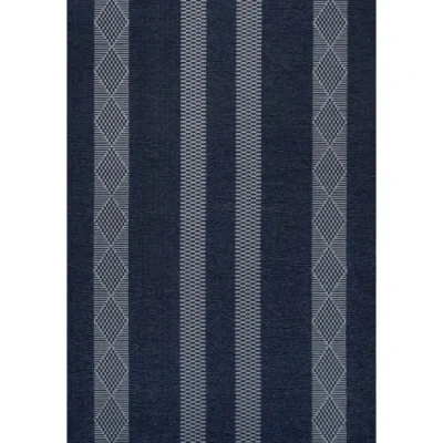 JONATHAN Y JONATHAN Y NAUTISK TRELLIS STRIPE MACHINE-WASHABLE AREA RUG