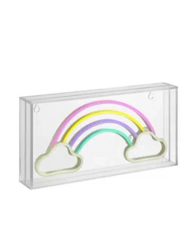 JONATHAN Y RAINHOW CONTEMPORARY GLAM ACRYLIC BOX USB OPERATED LED NEON LIGHT