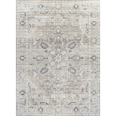JONATHAN Y JONATHAN Y SHAII GLOBAL MEDALLION LOW-PILE MACHINE-WASHABLE AREA RUG