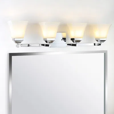 JONATHAN Y STAUNTON 33" 4-LIGHT IRON/GLASS MODERN COTTAGE LED VANITY LIGHT