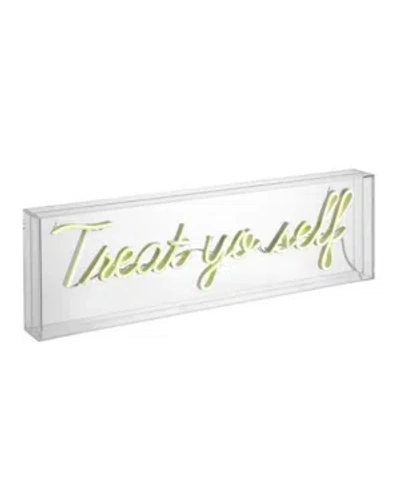 JONATHAN Y TREAT YO SELF CONTEMPORARY GLAM ACRYLIC BOX USB OPERATED LED NEON LIGHT