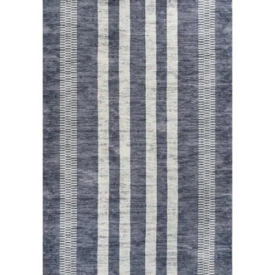JONATHAN Y JONATHAN Y VICHY GEOMETRIC STRIPED MACHINE-WASHABLE AREA RUG