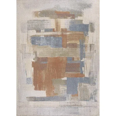 JONATHAN Y JONATHAN Y WEAVER ABSTRACT COASTAL WATERCOLOR MACHINE-WASHABLE AREA RUG