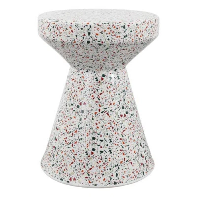 JONATHAN Y JONATHAN Y XENIA 17.75" MODERN BOHEMIAN TERRAZZO INDOOR/OUTDOOR DRUM ACCENT TABLE