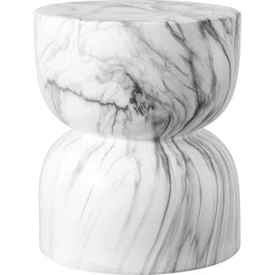 JONATHAN Y JONATHAN Y ZAKHAI 14.75" CONTEMPORARY MODERN MARBLE GLAZE DRUM INDOOR/OUTDOOR GARDEN STOOL