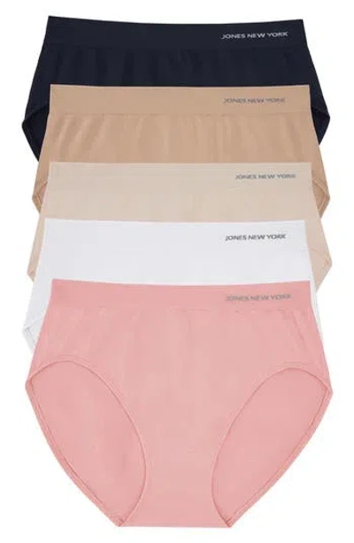 JONES NEW YORK JONES NEW YORK SEAMLESS 5-PACK HI-CUT BRIEFS