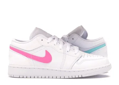 JORDAN 1 LOW SNEAKERS IN WHITE/NEON