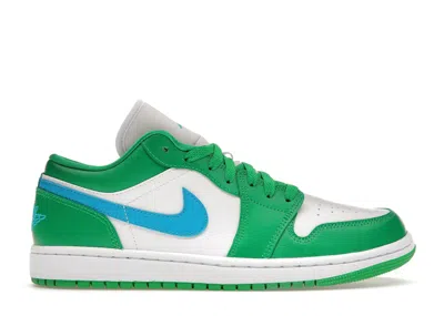 JORDAN 1 LOW (WOMEN'S) SNEAKERS IN LUCKY GREEN/AQUATONE/WHITE
