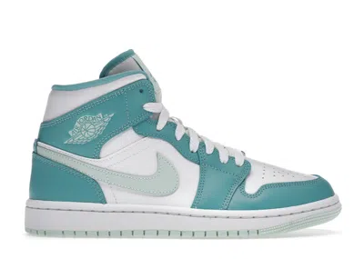 JORDAN 1 MID (WOMEN'S) SNEAKERS IN WASHED TEAL/MINT FOAM/WHITE