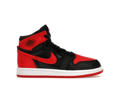 JORDAN 1 RETRO HIGH OG SATIN BRED SNEAKERS IN BLACK/UNIVERSITY RED/WHITE