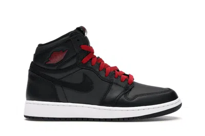 JORDAN 1 RETRO HIGH SATIN SNEAKERS IN BLACK/GYM RED
