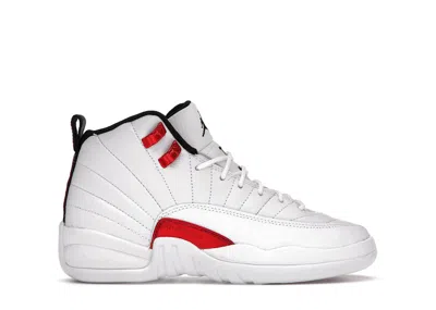 JORDAN 12 RETRO TWIST SNEAKERS IN WHITE/BLACK/UNIVERSITY RED