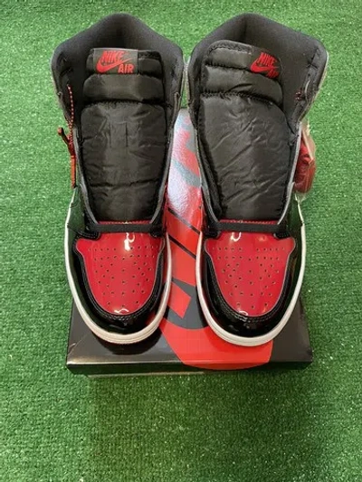 JORDAN AIR JORDAN 1 RETRO HIGH OG BRED PATENT LEATHER (555088-063) SIZE 8-9.5 BRAND