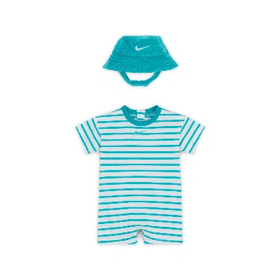 JORDAN BABY SHORT SLEEVE ROMPER WITH BUCKET HAT