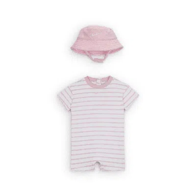 JORDAN BABY SHORT SLEEVE ROMPER WITH BUCKET HAT