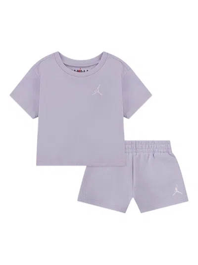 JORDAN EMBROIDERED-LOGO SHORTS SET