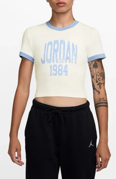 JORDAN JORDAN GFX SLIM FIT CROP GRAPHIC RINGER T-SHIRT