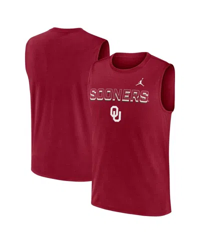 JORDAN MEN'S CRIMSON OKLAHOMA SOONERS PRIMETIME TRICODE LEGEND DRI-FIT TANK TOP