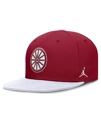 JORDAN MEN'S CRIMSON/WHITE OKLAHOMA SOONERS TWO-TONE PRIMETIME PERFORMANCE FITTED HAT