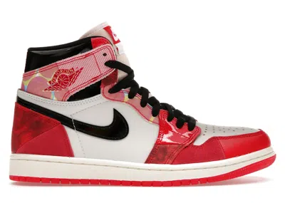 JORDAN MEN'S JORDAN 1 RETRO HIGH OG SPIDERMAN ACROSS THE SPIDERVERSE SNEAKERS IN UNIVERSITY RED/BLACK/WHITE