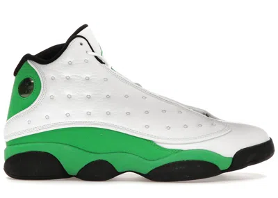 JORDAN MEN'S JORDAN 13 RETRO SNEAKERS IN WHITE/LUCKY GREEN