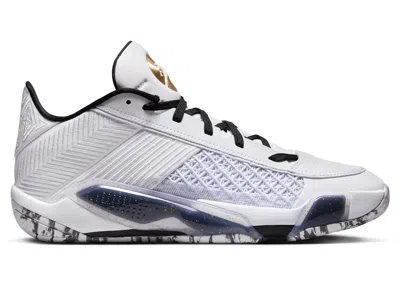 JORDAN MEN'S JORDAN 38 LOW WHITE SNEAKERS IN METALLIC GOLD/BLACK/COCONUT MILK