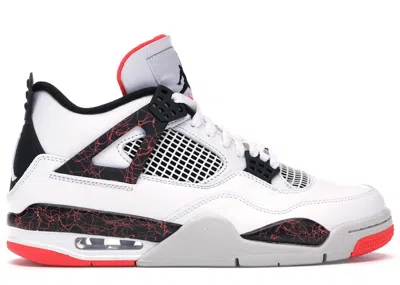 JORDAN MEN'S JORDAN 4 RETRO FLIGHT NOSTALGIA SNEAKERS IN WHITE/BLACK/BRIGHT CRIMSON