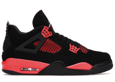 JORDAN MEN'S JORDAN 4 RETRO RED THUNDER SNEAKERS IN BLACK