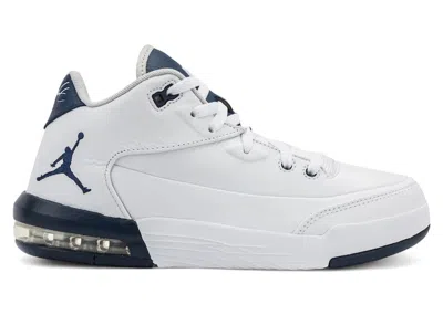 JORDAN MEN'S JORDAN FLIGHT ORIGIN 3 SNEAKERS IN WHITE/MIDNIGHT NAVY BLUE/NEUTRAL GREY