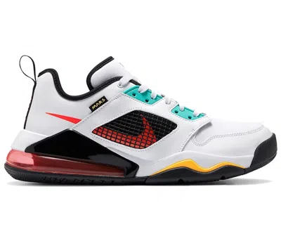 JORDAN MEN'S JORDAN MARS 270 LOW JADE ORANGE SNEAKERS IN WHITE/LASER ORANGE