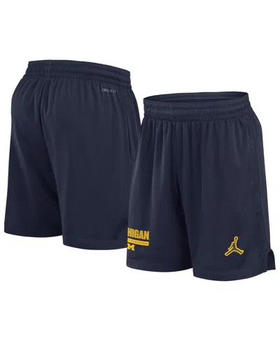 JORDAN MEN'S NAVY MICHIGAN WOLVERINES 2024 SIDELINE PERFORMANCE MESH SHORTS