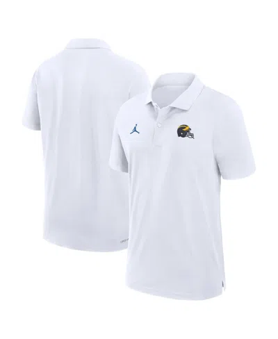 JORDAN MEN'S WHITE MICHIGAN WOLVERINES 2024 SIDELINE WOVEN PERFORMANCE POLO