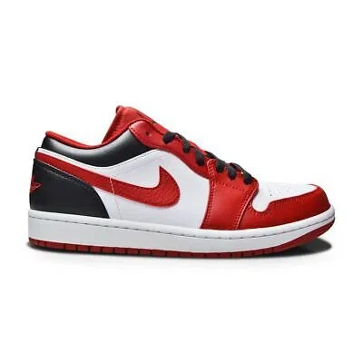 JORDAN MENS NIKE AIR JORDAN 1 LOW "BULLS" - 553558 163 - WHITE GYM RED BLACK