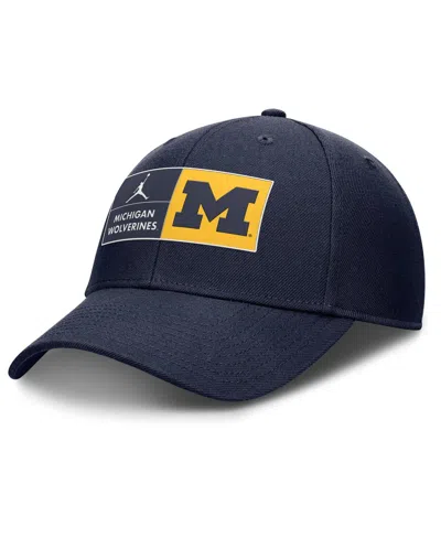 JORDAN MEN'SÂ NAVY MICHIGAN WOLVERINES PERFORMANCE CLUB ADJUSTABLE HAT